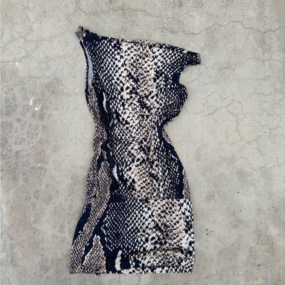 Diane Von Furstenberg Snake Skin Bubble Tube Mini Dress